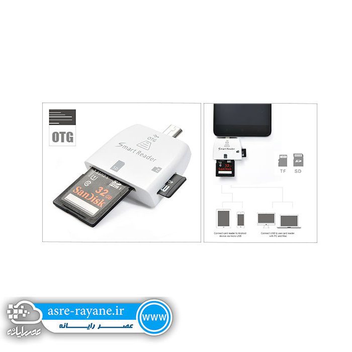 2 in 1 Micro USB OTG Smart Card Reader